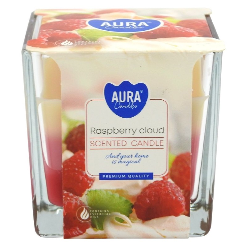 LUMANARE PARFUMATA IN PAHAR IN TREI CULORI NOR DE ZMEURA SNK80-329