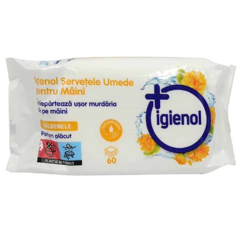 IGIENOL SERVETELE UMEDE ANTIBACTERIENE MAINI 60BUC GALBENELE