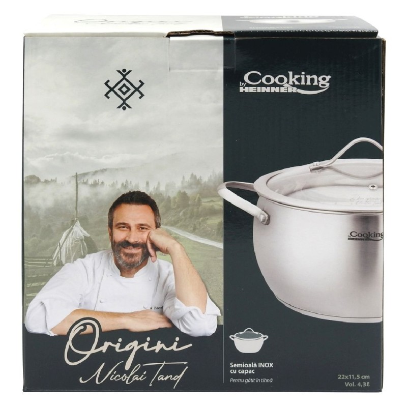 HEINNER ORIGINI SEMIOALA INOX CU CAPAC 22X11.5CM 4.3L HR-RW-T043