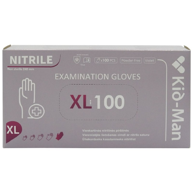 KID-MAN MANUSI NITRIL NEPUDRATE MOV XL 100BUC