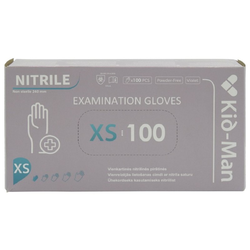 KID-MAN MANUSI NITRIL NEPUDRATE MOV XS 100BUC