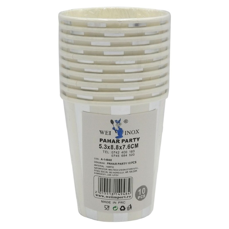 PAHAR CARTON PARTY 10BUC/SET WEI A-14948