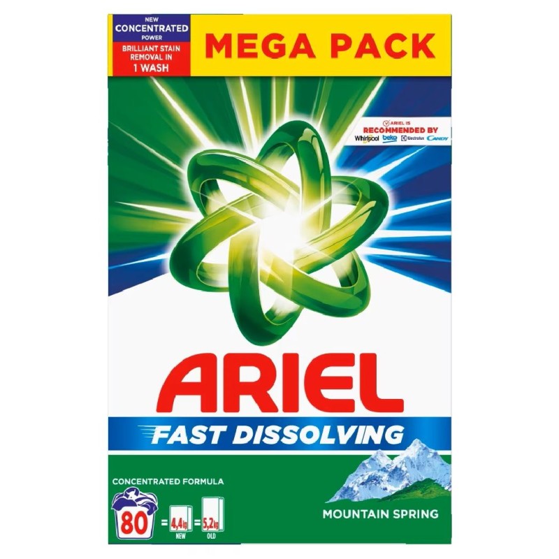 ARIEL DETERGENT RUFE AUTOMAT 4.4KG MOUNTAIN SPRING 80SPALARI