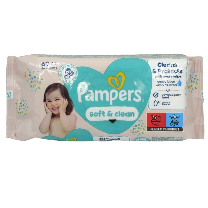 PAMPERS SERVETELE UMEDE BABY SOFT CLEAN 60BUC