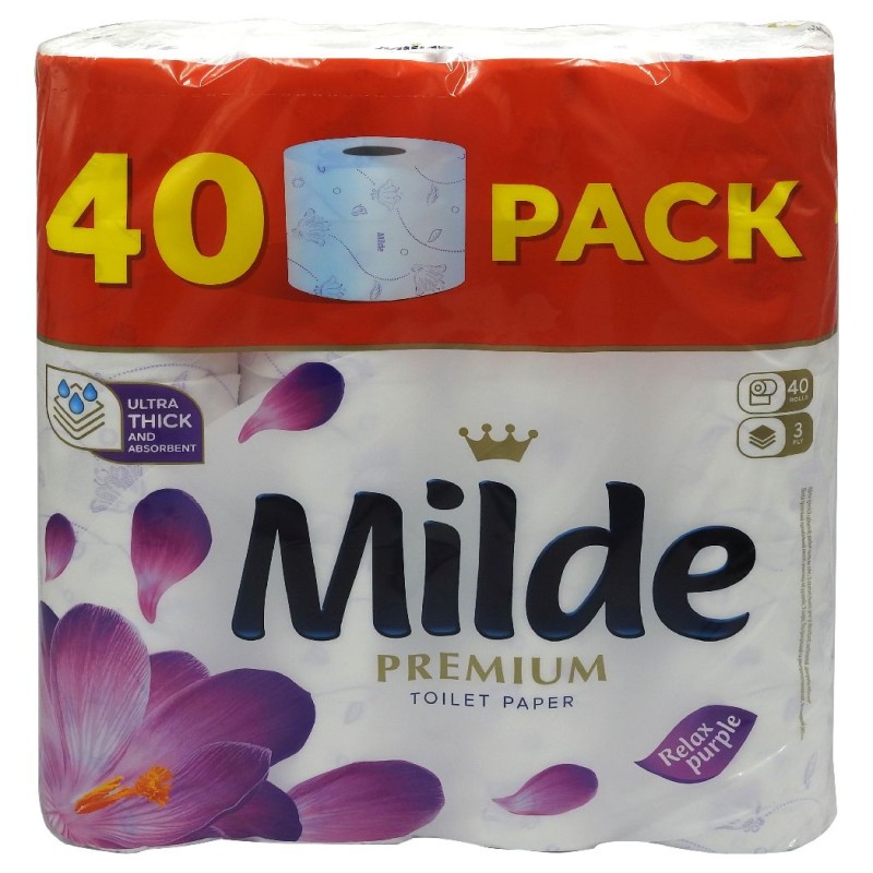 MILDE HARTIE IGIENICA 40ROLE 3STRATURI RELAX PURPLE