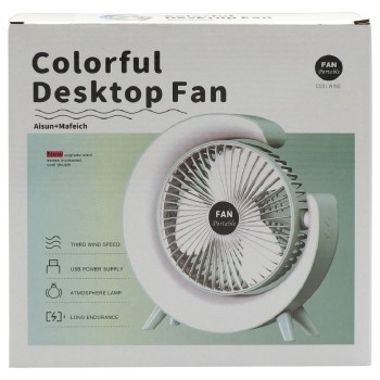 MINI VENTILATOR CU TREI TREPTE SI ILUMINARE LED PORT USB