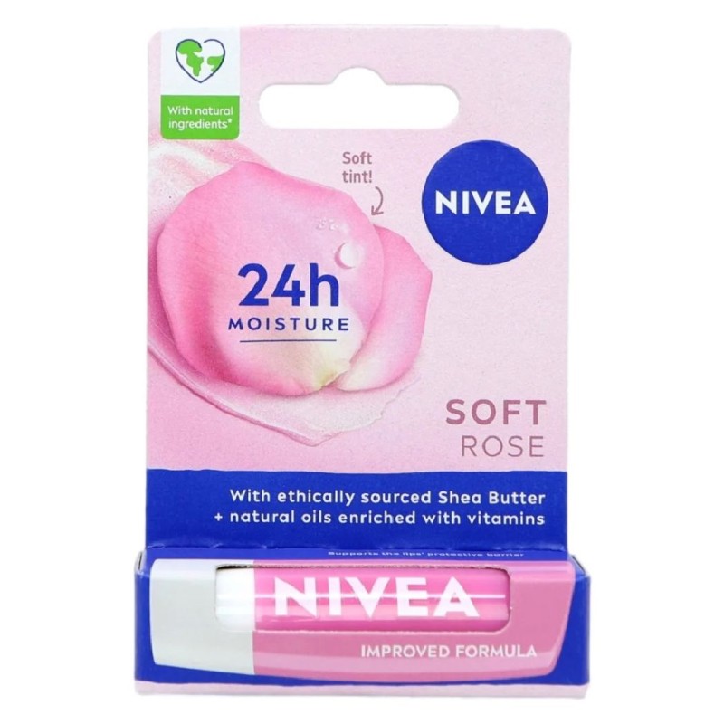 NIVEA LIP CARE 4.8G SOFT ROSE