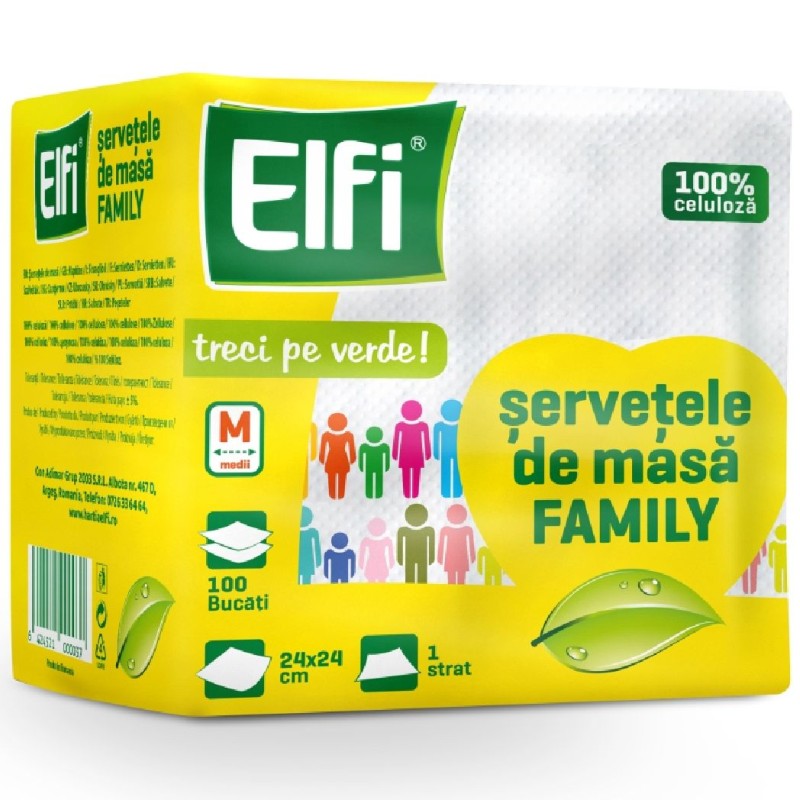 ELFI SERVETELE MASA 1STR 25X25 100BUC